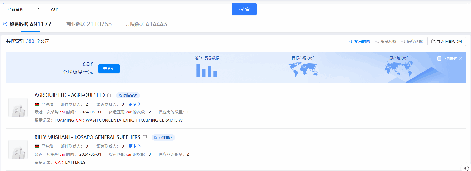 马拉维海关数据,海关数据,MK SPORTS集团官网海关数据